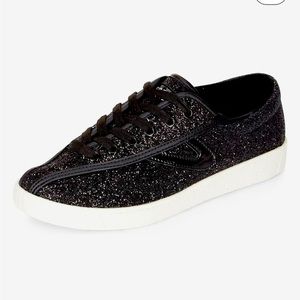 Tretorn Nylite Glitter Sneaker - black.  Size 7.5